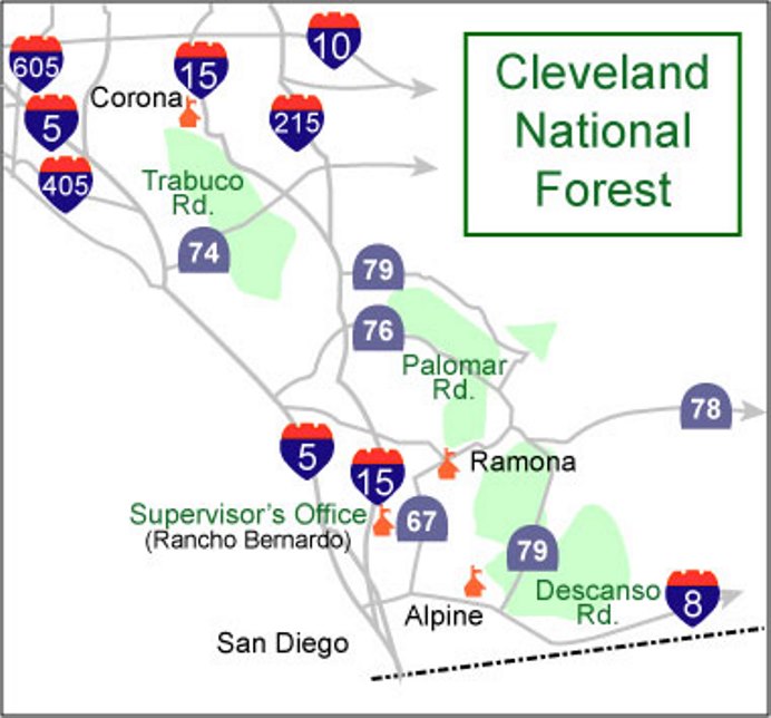 Cleveland National Forest Map Cleveland National Forest R5 2014 Cleveland NF RD Map 