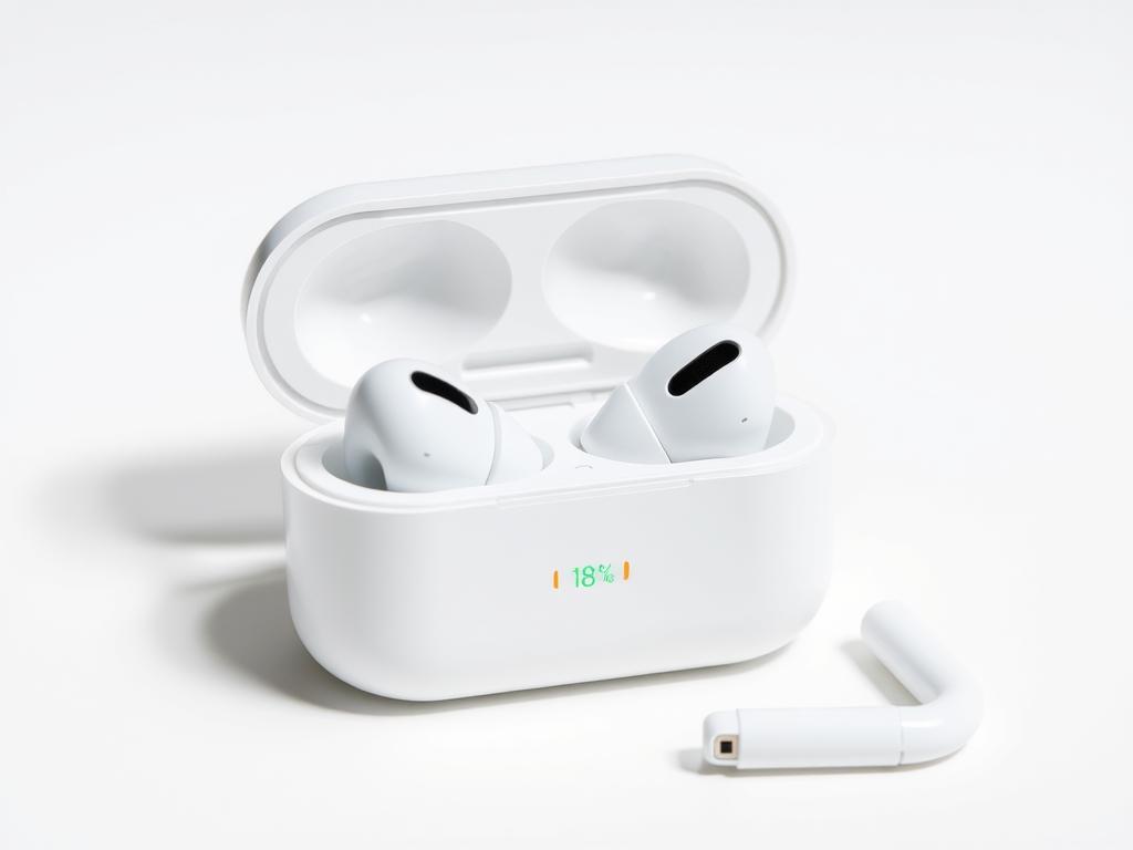 AirPod 2.0 charging case showing battery indicators