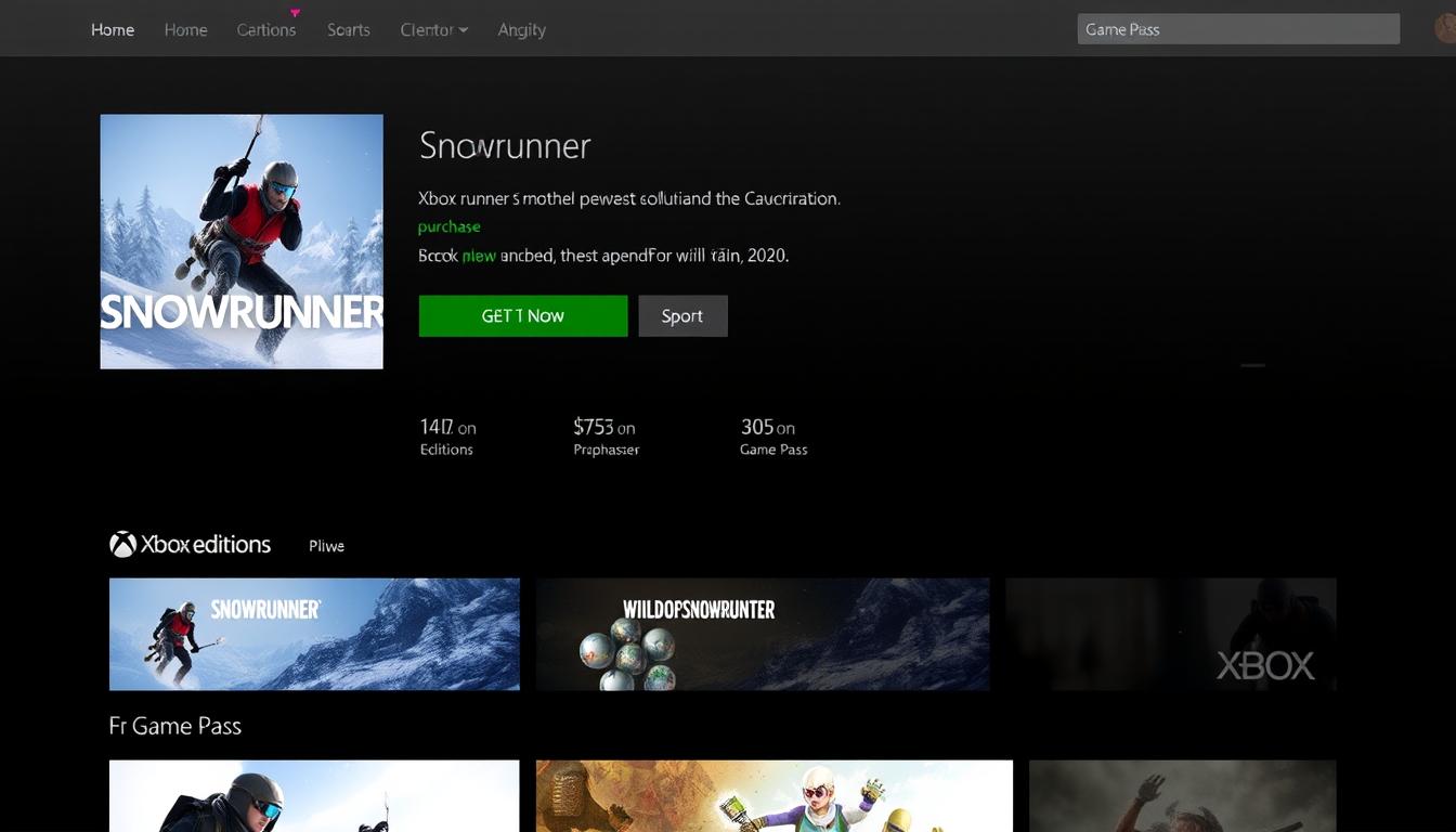 SnowRunner Xbox game store page showing purchase options