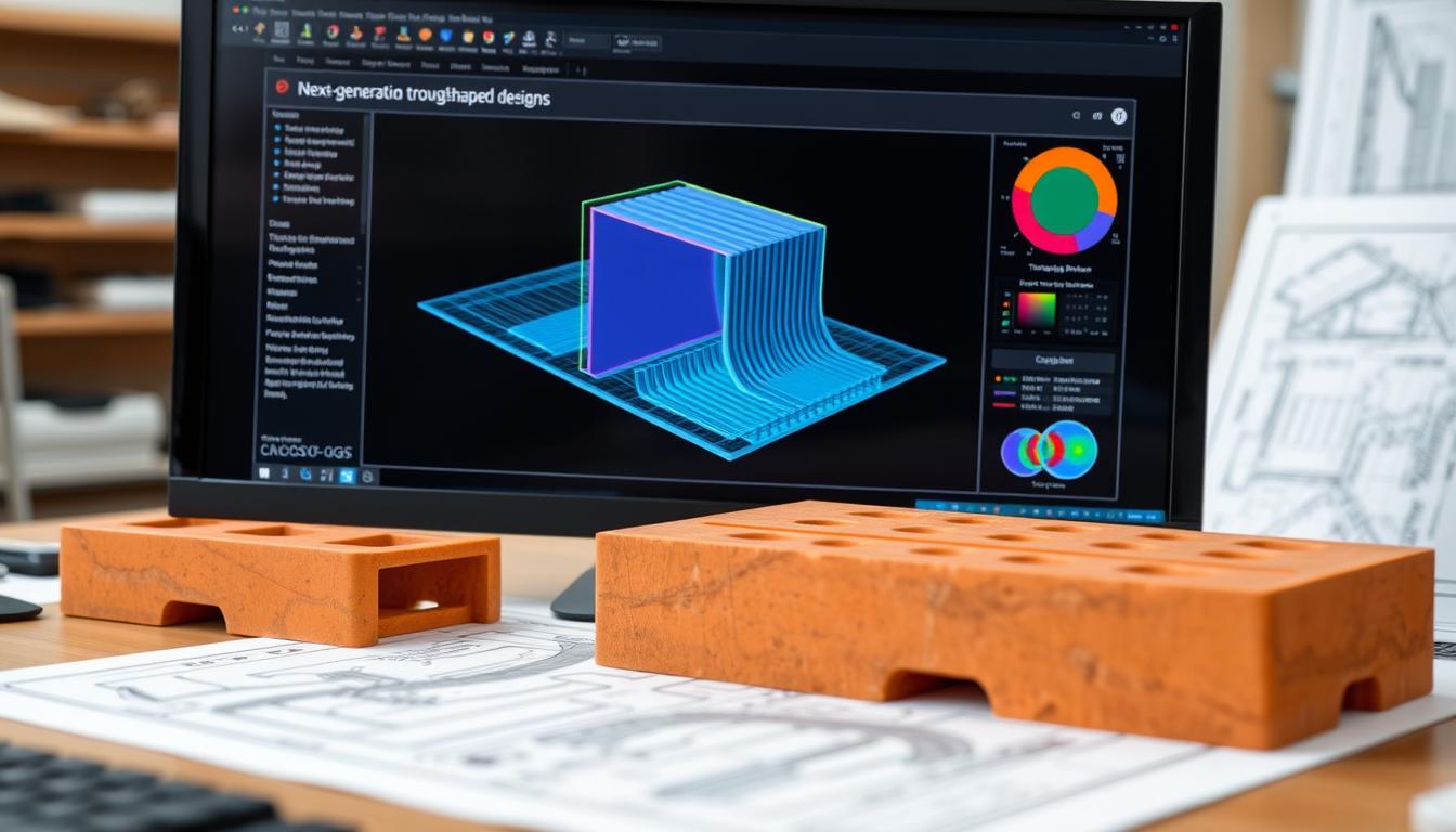 Advanced 3D modeling of next-generation trough-shaped brick designs