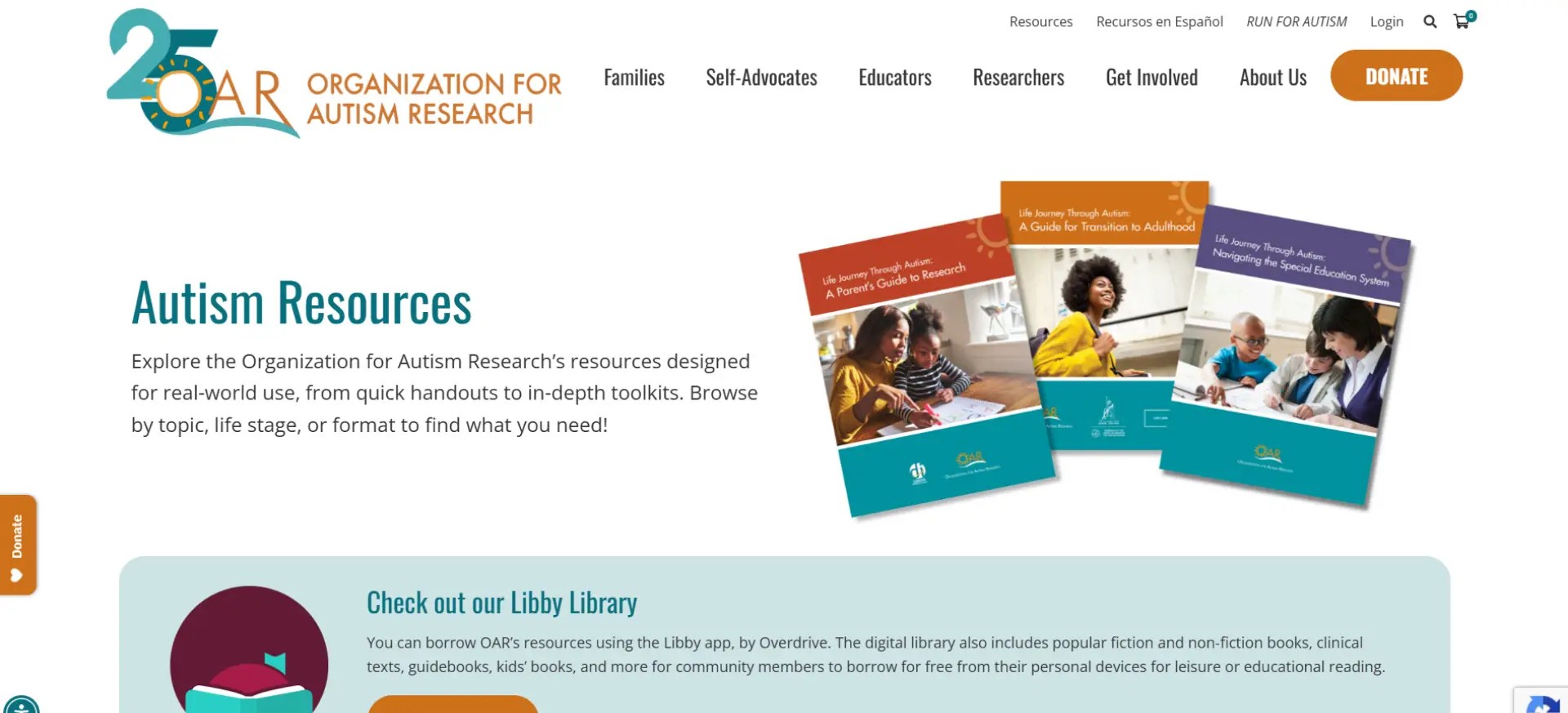 Organization for Autism research site image