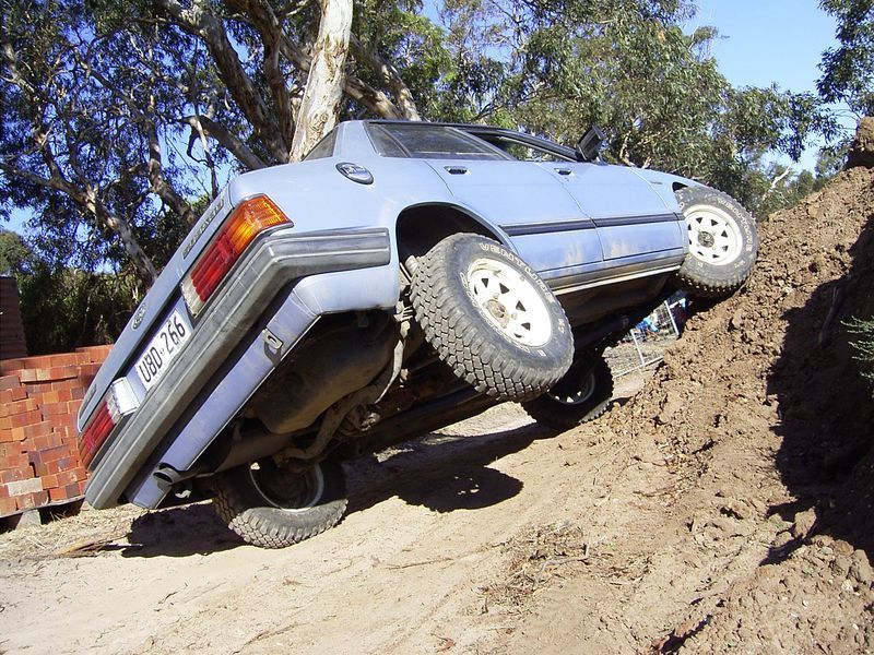 off-roading in a sedan