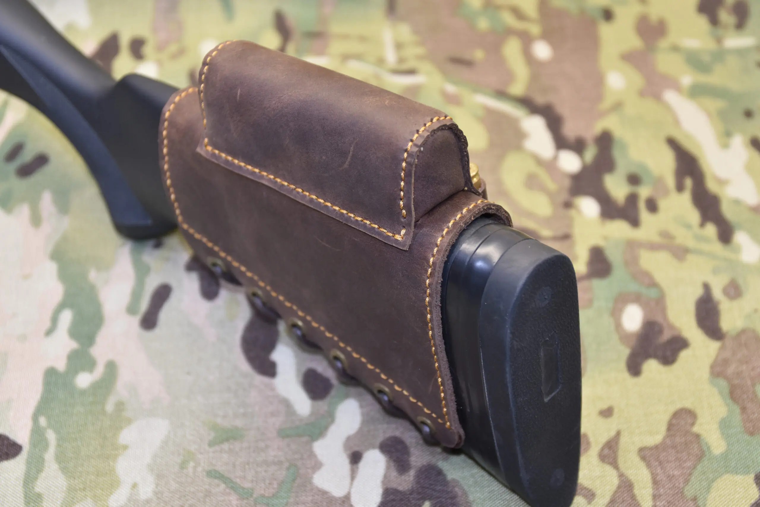 Original Power Leather & Neoprene Rifle Buttstock Cheek Rest – Non-Slip, Padded, Ambidextrous, Hunting