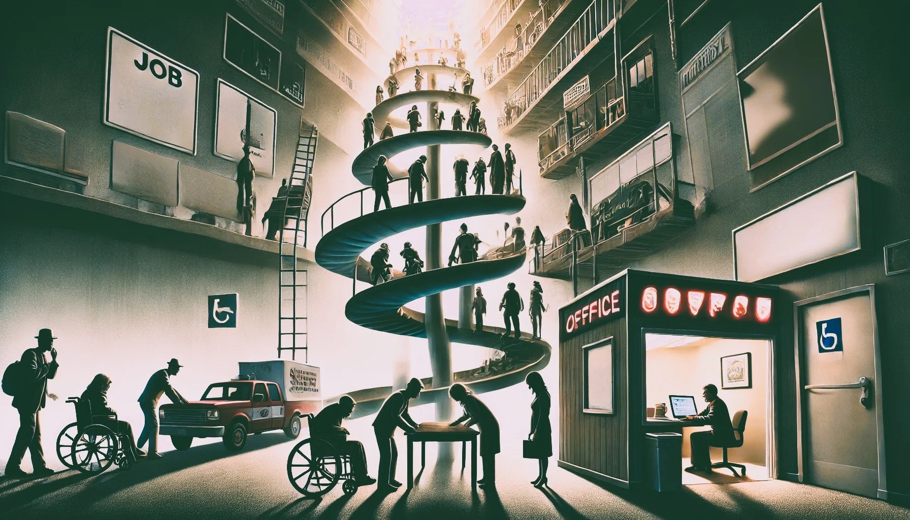 Exclusion — illustration for Everyday Exclusions: How Discrimination Shapes Life for People with Disabilities