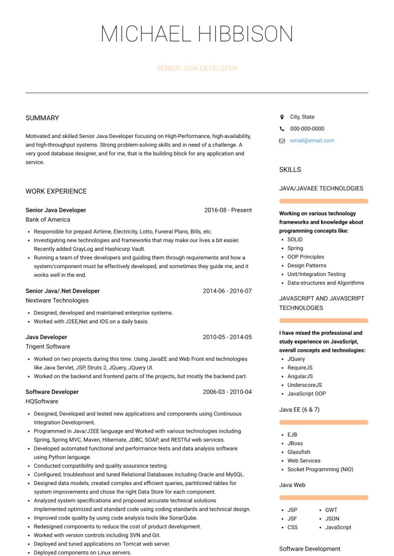Java Developer Resume Samples Examples Visualcv - Premium Geometric Picture Gallery - Full HD