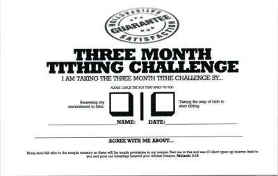 Three Month Tithing Challenge