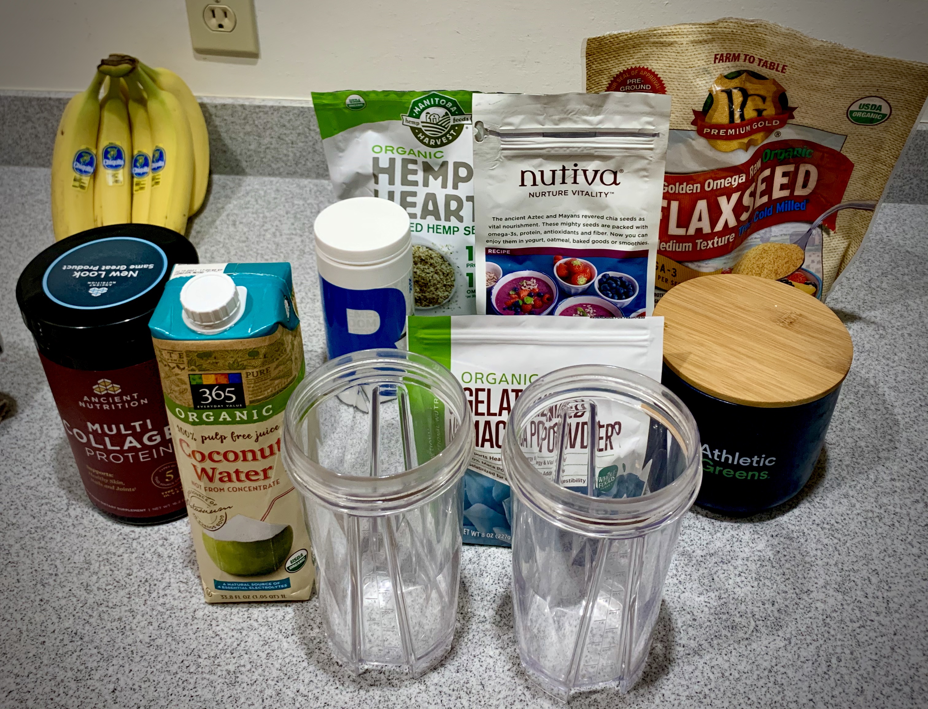 Image of ingredients for my morning smoothie
