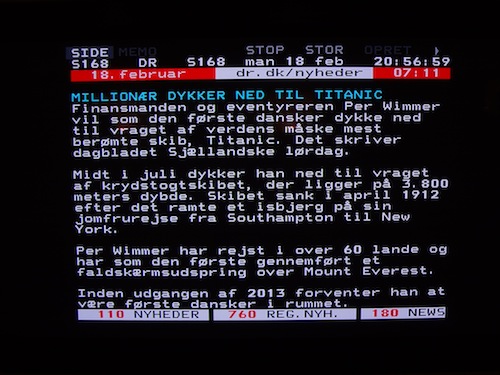 Read more about the article DR Text TV: Feb 18, 2012 “Millionær dykker ned til Titanic”