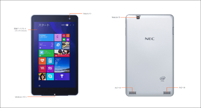 ラヴィ様　ご相談 NEC LaVie Tab W TW708/T1S Atom Z3735F/2GB/64GB/8型/Win8.1☆ NEC