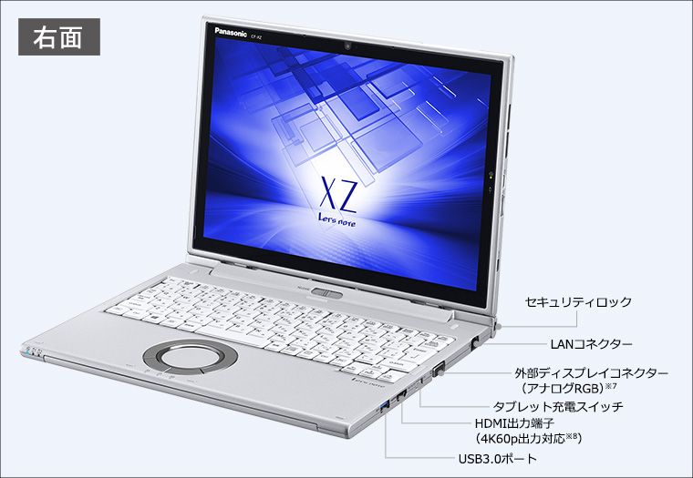Panasonic Let's Note XZ － 12インチ、キーボード分離型の2 in 1