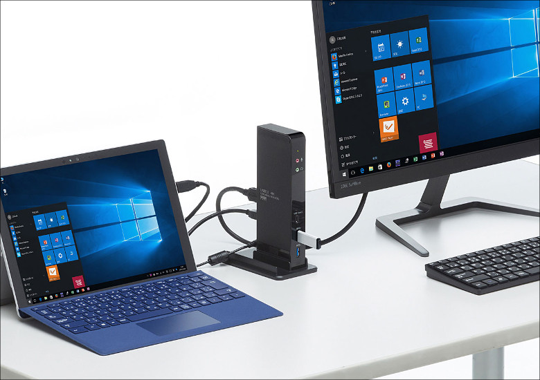 サンワサプライ タブレットスタンド付き4K対応USB3.1ドッキング