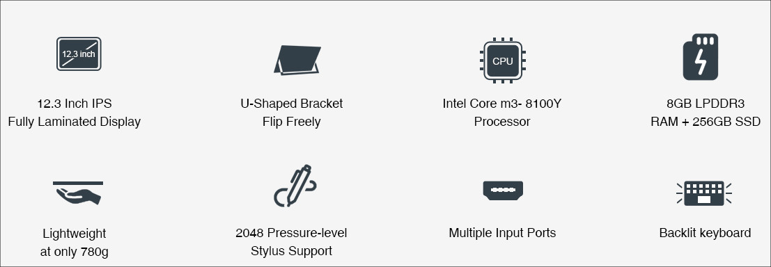 CHUWI UBook Pro － 12.3インチでCore m3-8100Yを搭載するSurface