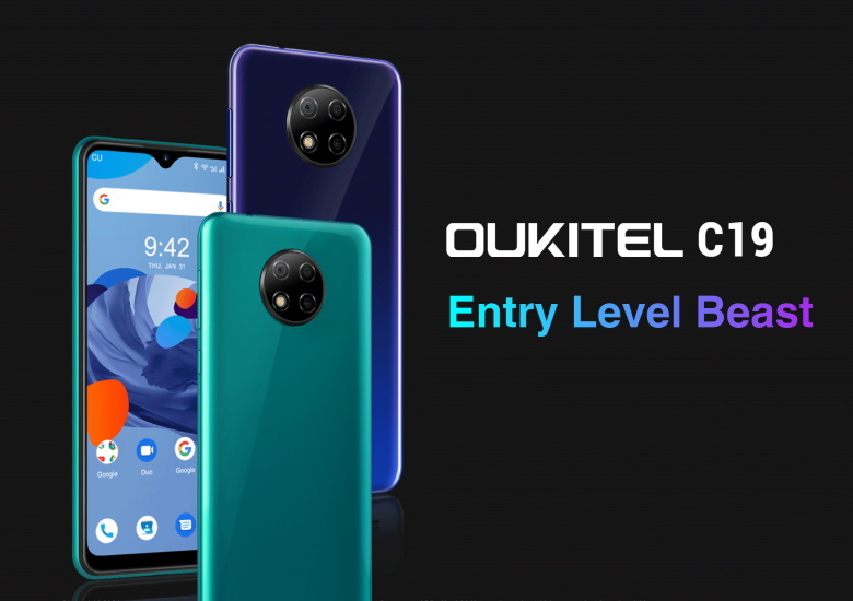 Android OUKITEL C19 青緑 トリプルカメラ OUKITEL C19 － ともかく安くスマホを買うなら、コレじゃないかな