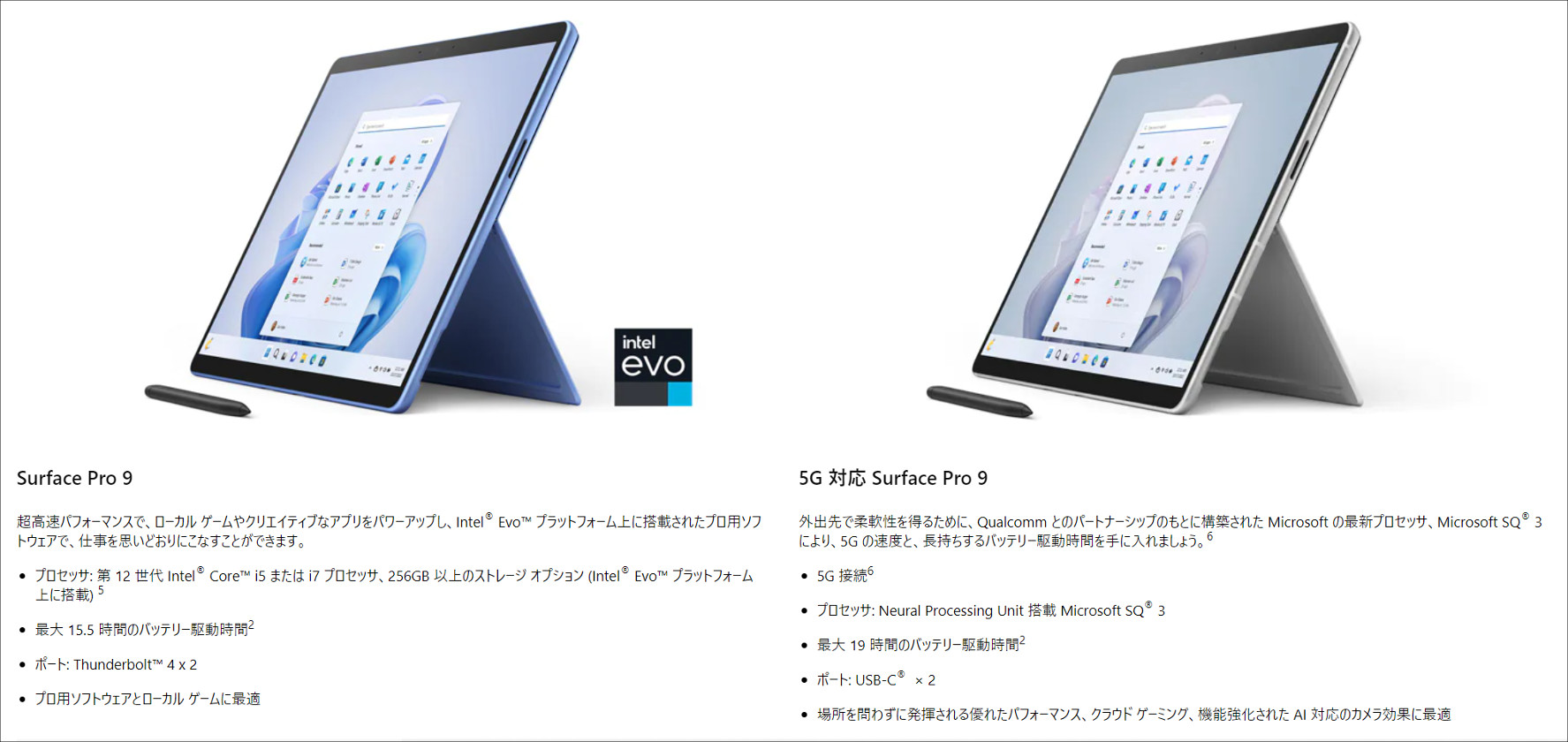 Windowsタブレット本体 Microsoft Surface Pro 9 SQ3 8Gb 256Gb 5G Amazon.com : Microsoft Surface Pro 9 Tablet - 13