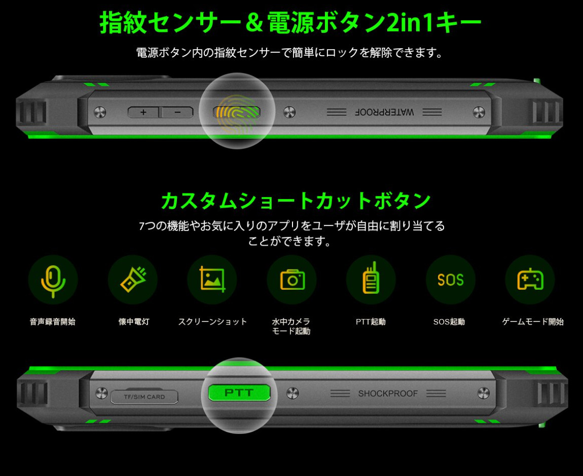 Blackview OSCAL S80 － 大容量バッテリーを搭載し重さ460 gの