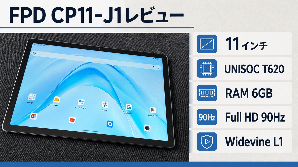 FPD CP11-J1 レビュー － 1万円台の11インチタブレット、RAM 6GB・FHD