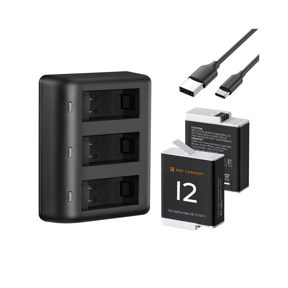 Charger & Battery 1730mAh For GoproHero 9/10/11/12