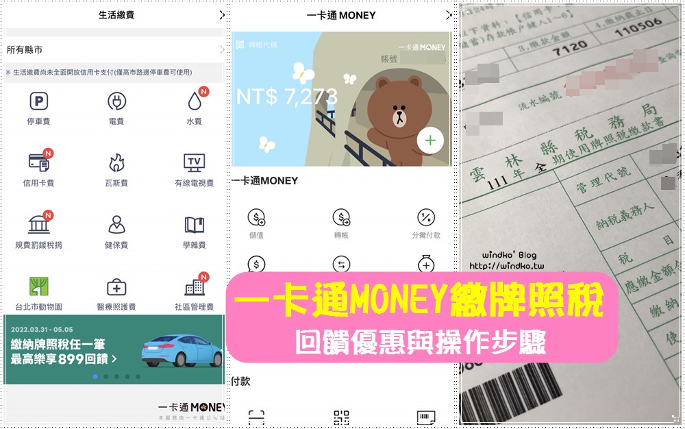 2022年一卡通 MONEY 繳牌照稅的回饋優惠與操作步驟：拿1%點數回饋＋6%加油回饋＋指定銀行加碼回饋