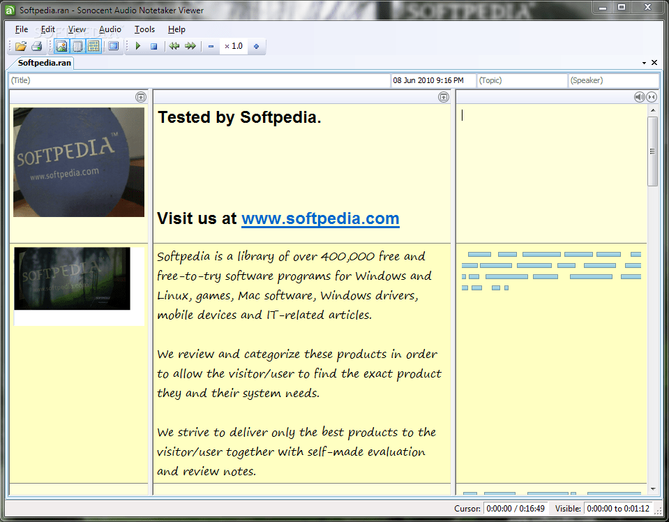 Audio notetaker viewer