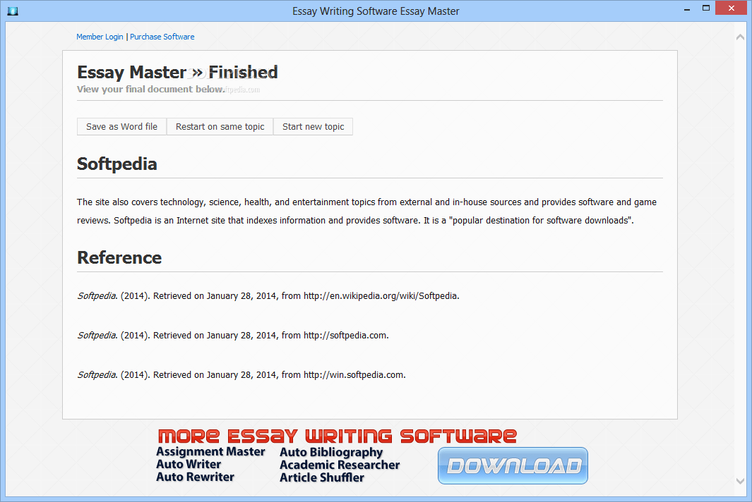 08/07/2010 · essay rewriter 1.0 is available as a free download on our software library. Download Essay Writing Software Essay Master 1 0