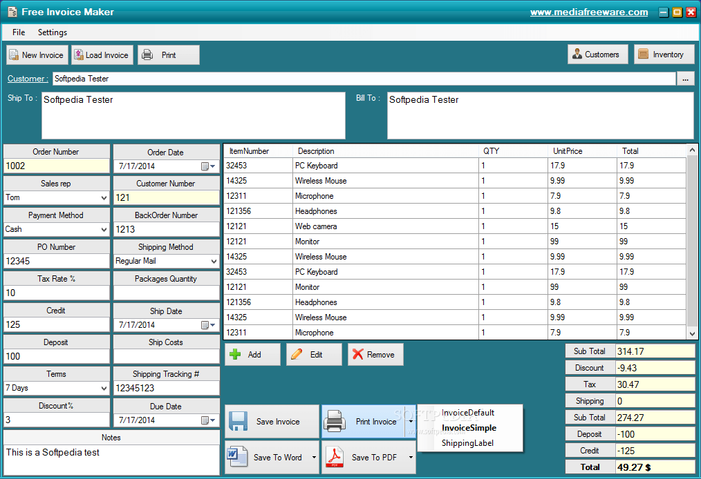 Once you've completed the job, you'll need. Download Free Invoice Maker 1 0 0 0