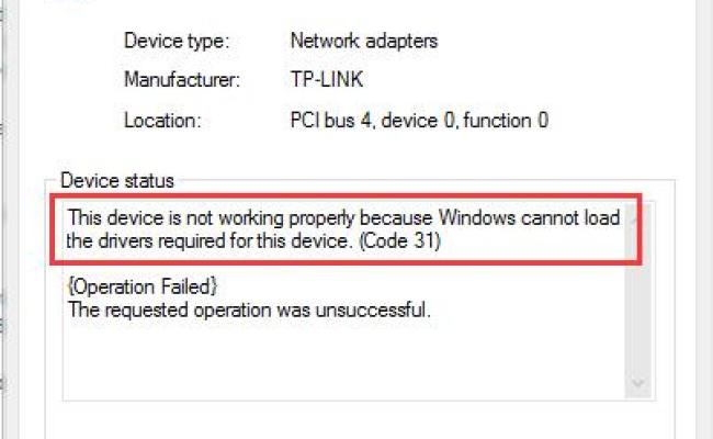 Adapter Error Code 31 This Device Is Not Working