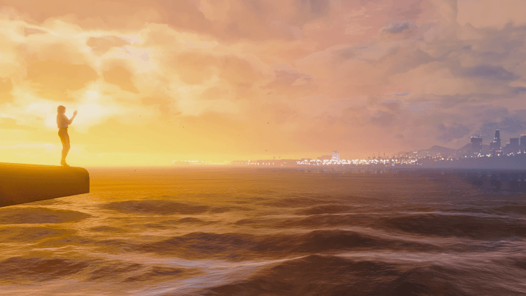 GTA V: Sunset at Sea - Shape your computer beautifully