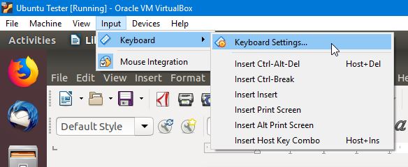 Input Keyboard Ubuntu Virtualbox