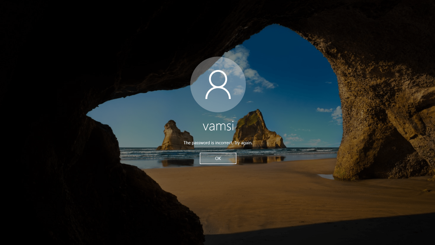Windows password error