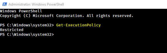 Get current powershell execution policy