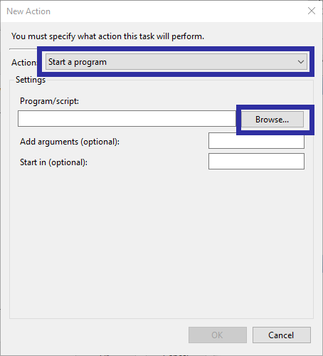 select program which you want to start with delay at startup