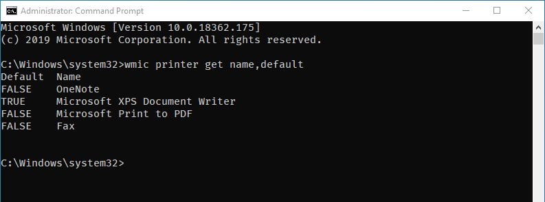 Listing printers in Command Prompt