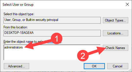 Add open command prompt here option win 10 - click check names