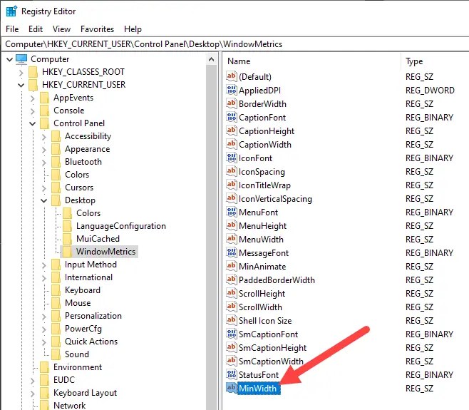 Win 10 change taskbar button width - midwidth key