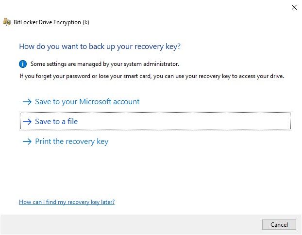 Backup-bitlocker-recovery-key-windows-select-method