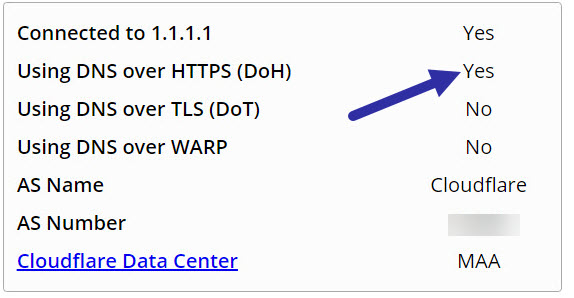 dns over https working in Windows 11
