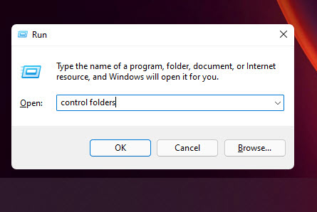 folder options run command