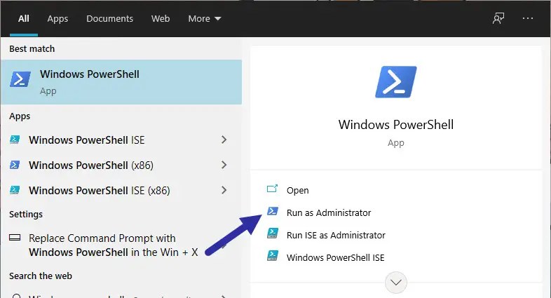 open PowerShell to disable print spooler service