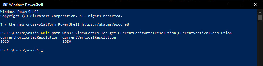command to find screen resolution