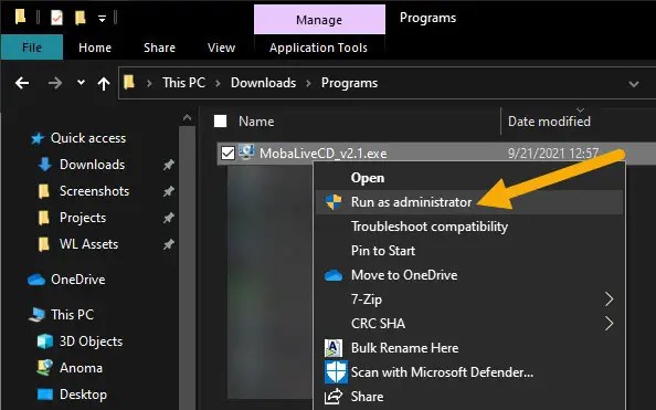 open mobalivecd