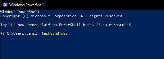 PowerShell command to open task scheduler