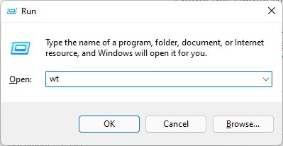 run command to open Windows terminal as administrator