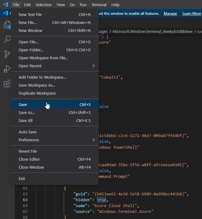 How to Remove Azure Cloud Shell in Windows Terminal