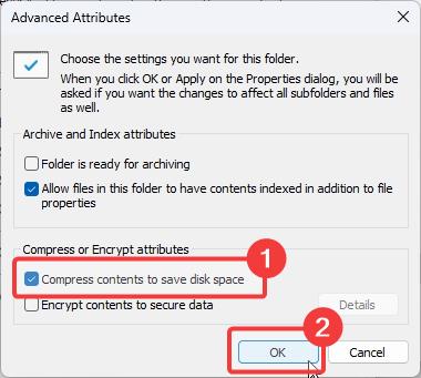enable NTFS compress by selecting the checkbox