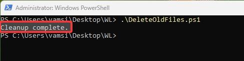 PowerShell-Skript ausgeführt, um Dateien zu löschen, die älter als x Tage sind