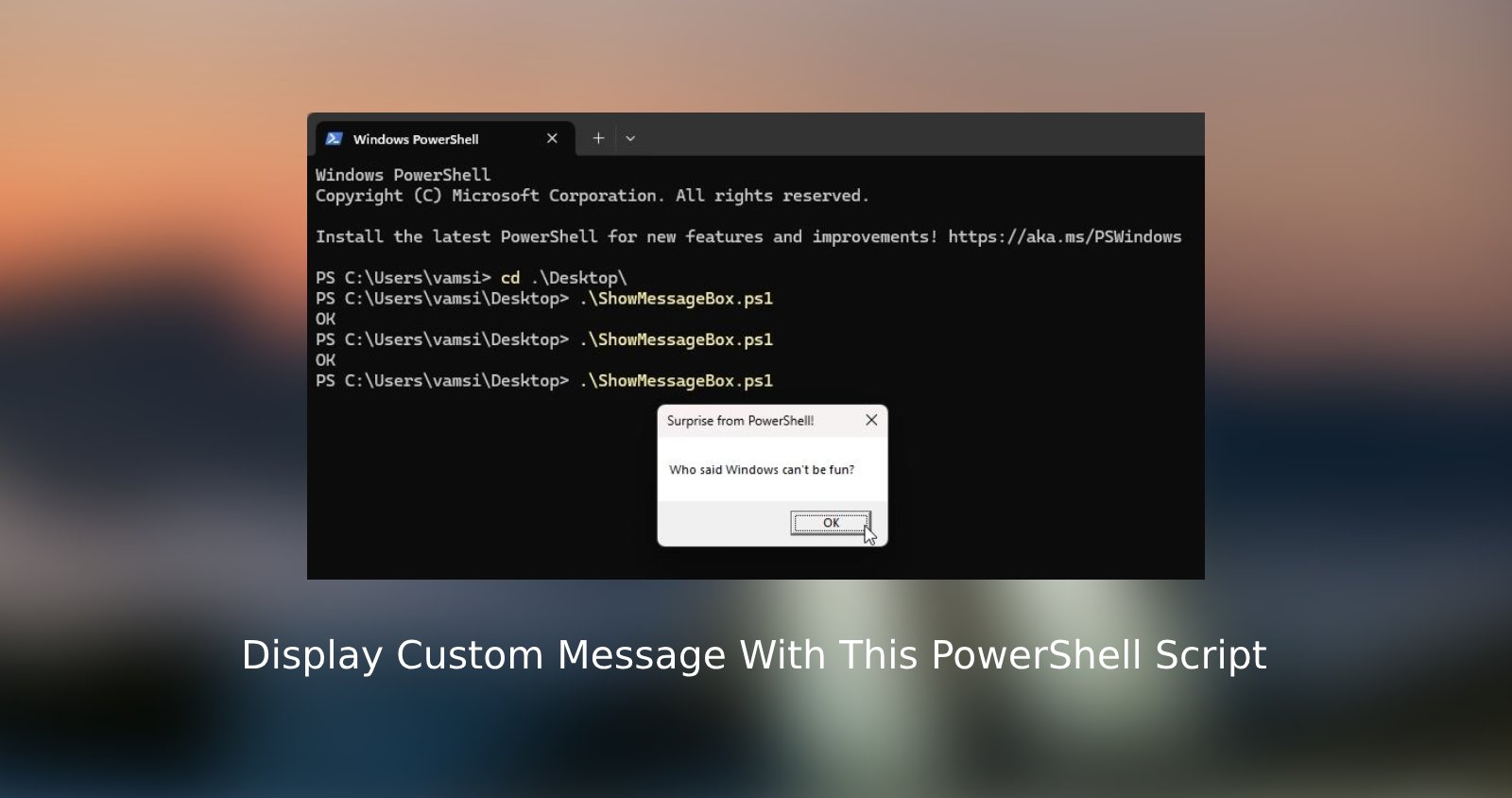 PowerScript to show message box featued image