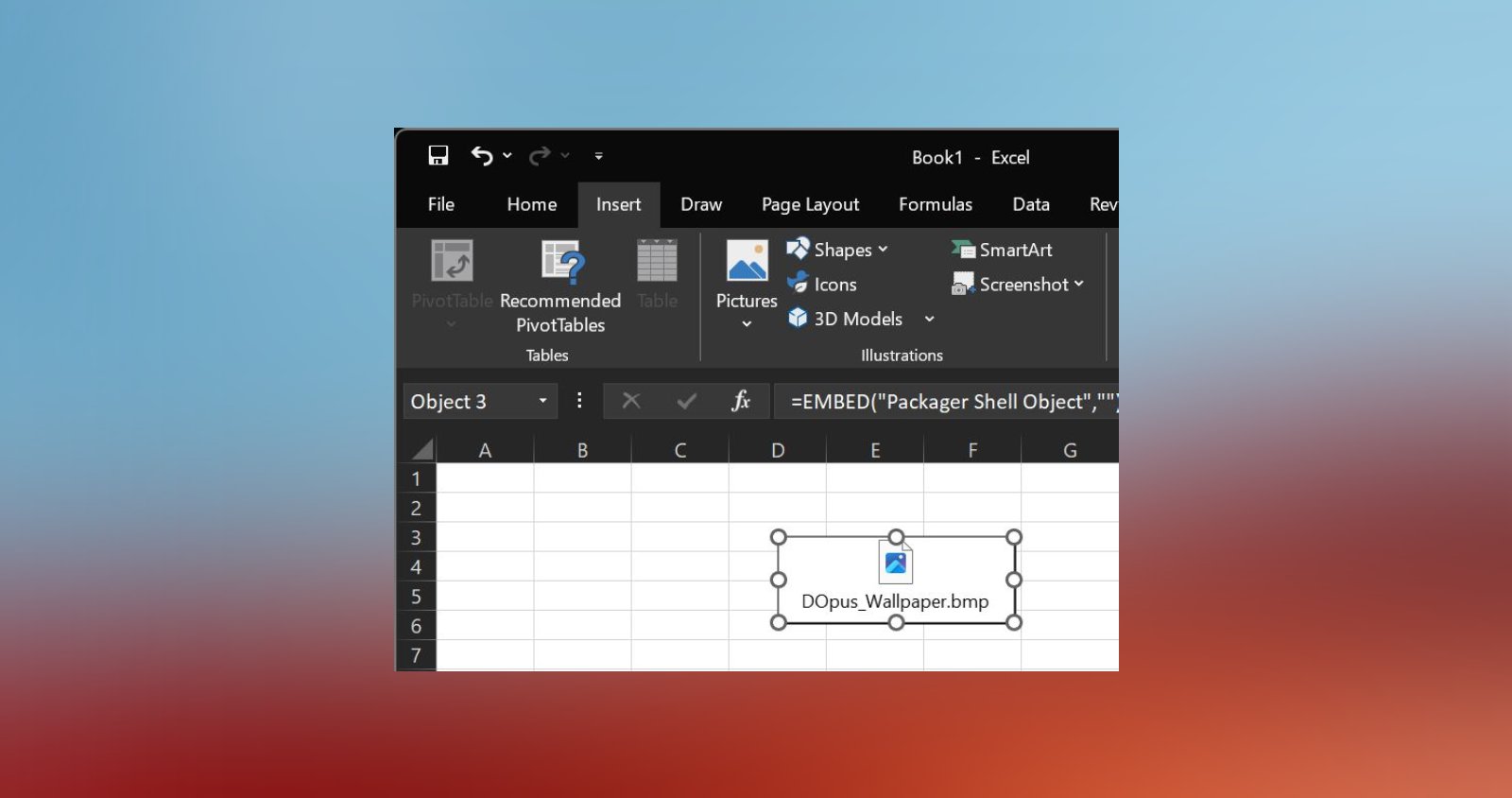 insert file into excel featured