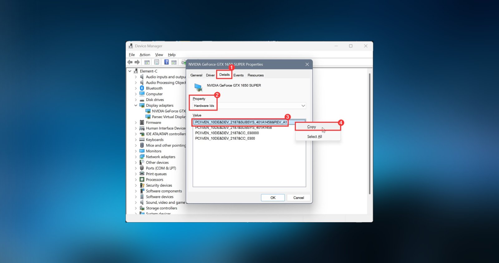 device hardware IDs featured