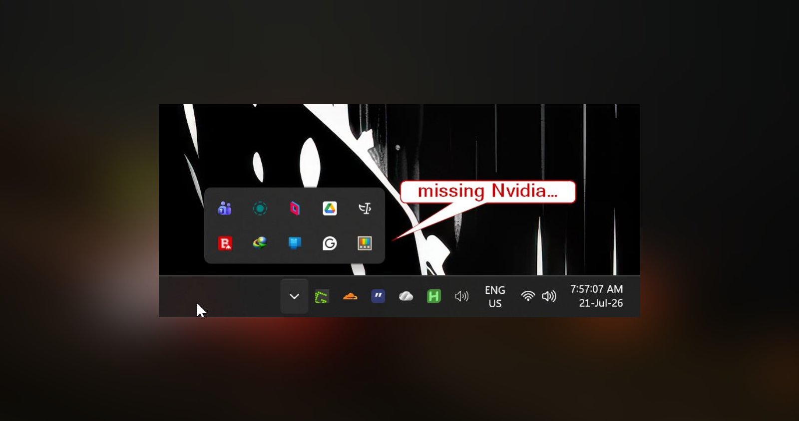missing NVIDIA Control Panle icon in taskbar featured