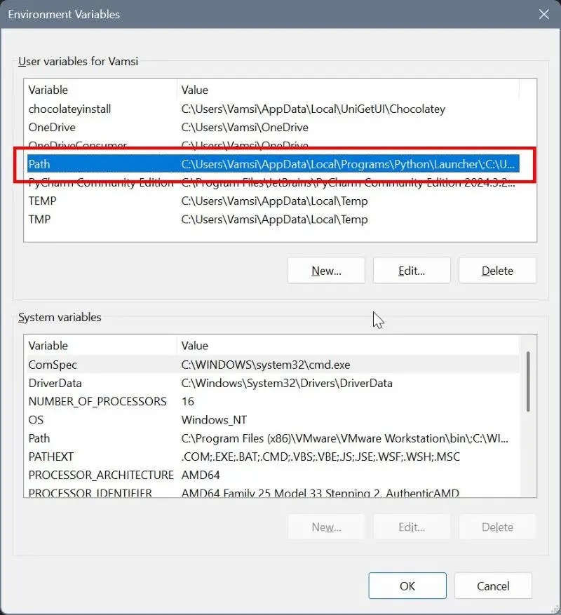 open path variable